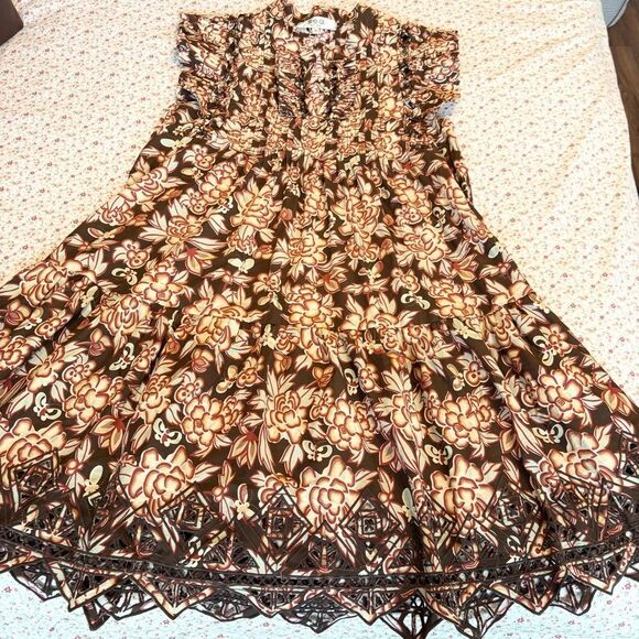 Sea New York Brown and Black Ruffled Tiered Mini Dress - Picture 6 of 13